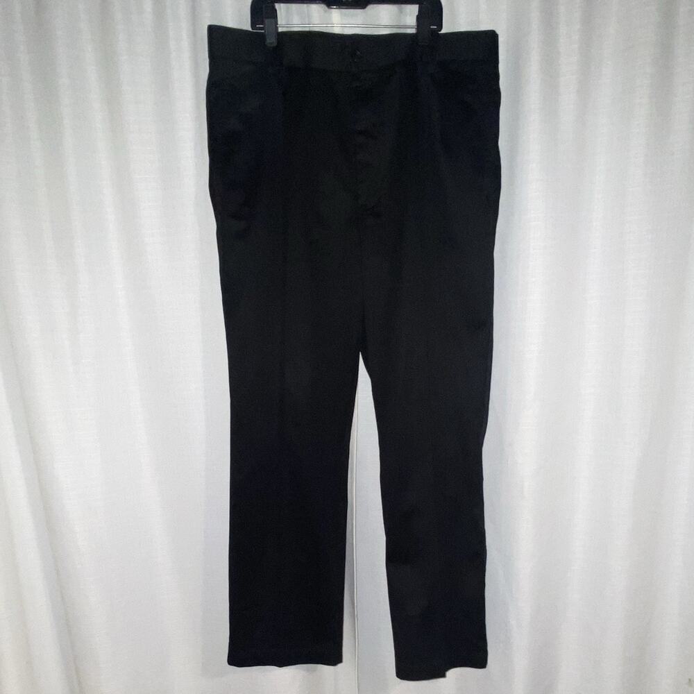 Dockers Men’s Black Twill Cotton Pleated Straight Fit Dress Pants 34x26